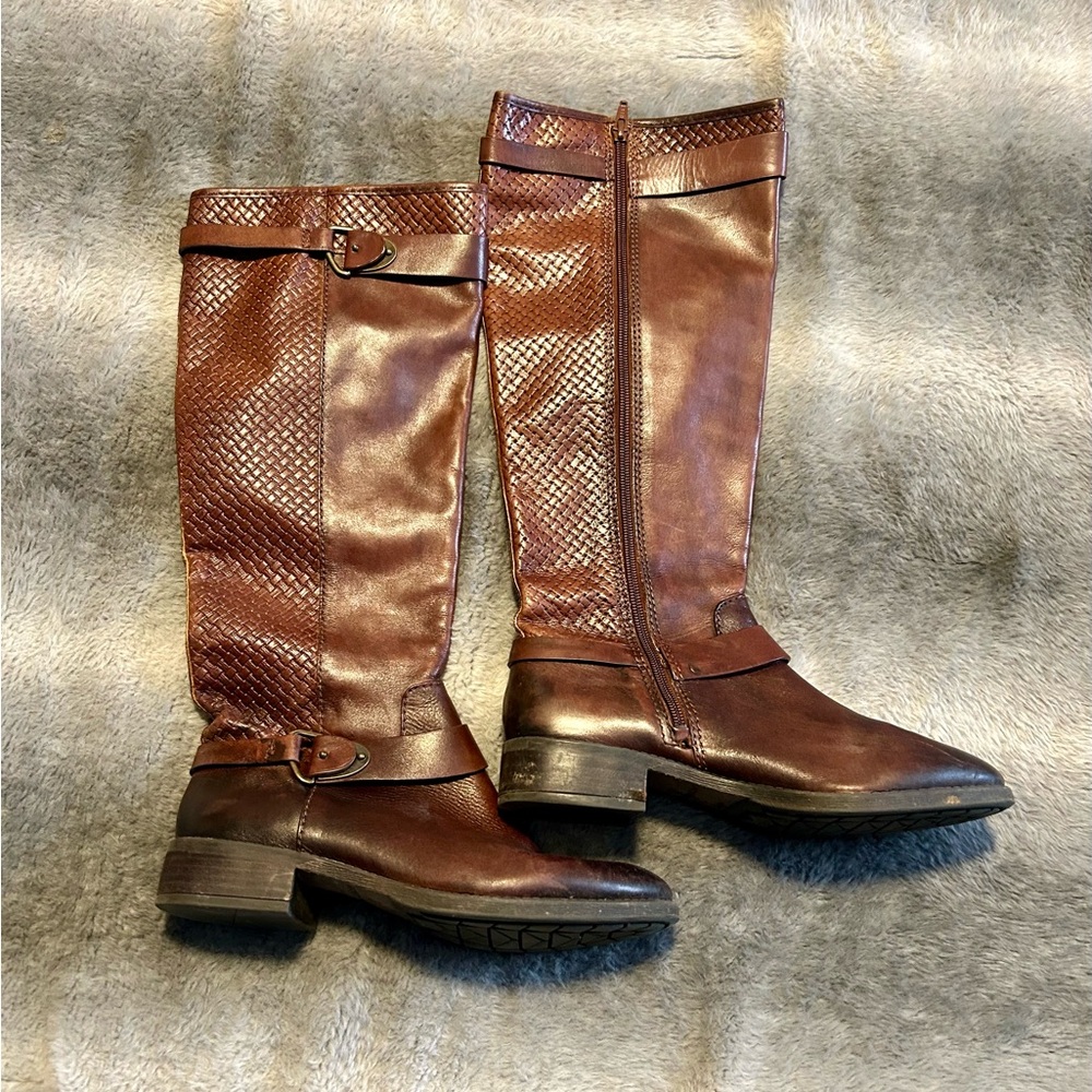 Antonio Melani Tall Brown Leather Riding Boots